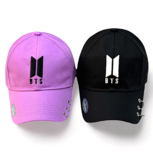 Cotton Bts Ring Cap Black and Purple