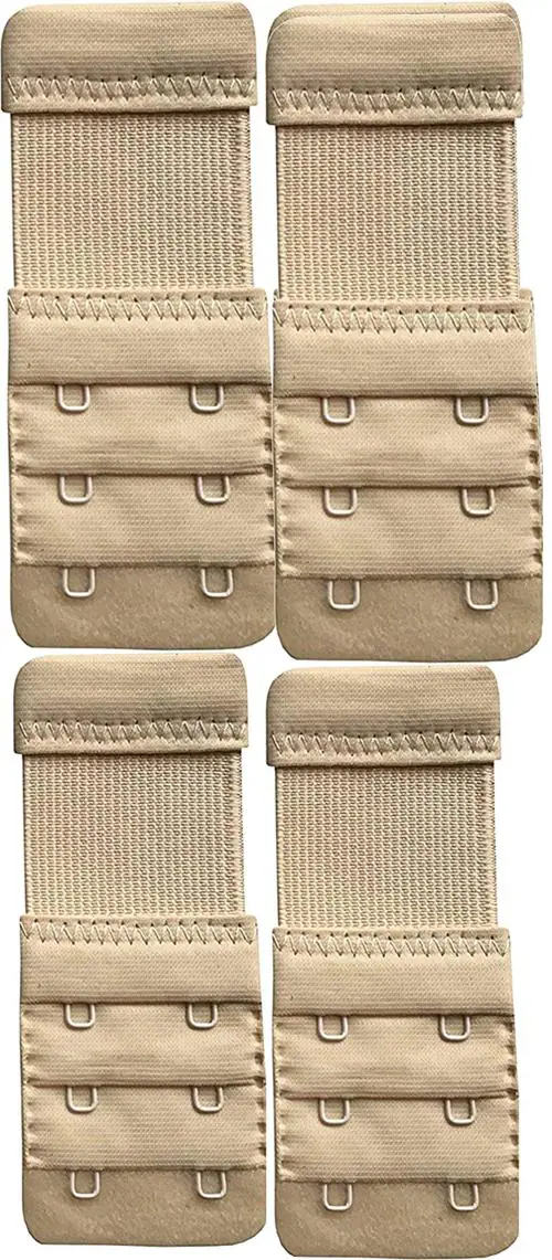 PIBU Brown Self Design Cotton Pack of 4 Bra Extender