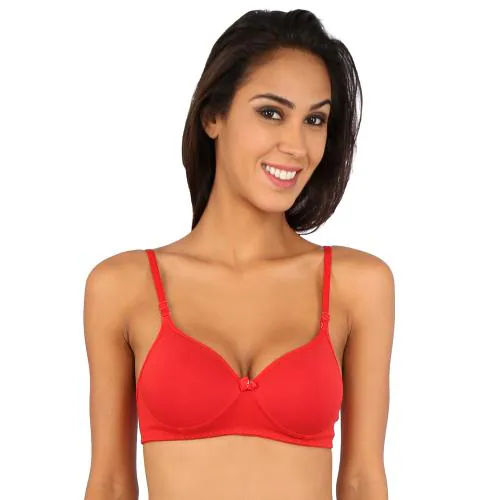 Buy Bralux Red Non Wired Bra C Cup Bra for Women Cotton Bra Padded Bra