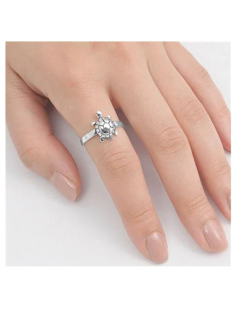 Jaipur Gemstone Natural Certified Kachua Ring Stone Crystal Silver Plated Adjuatable Ring