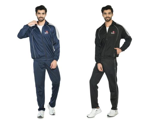 IndiWeaves Mens Polyester Slim Fit Track Suit for Winters (Pack of 2) Multicolor