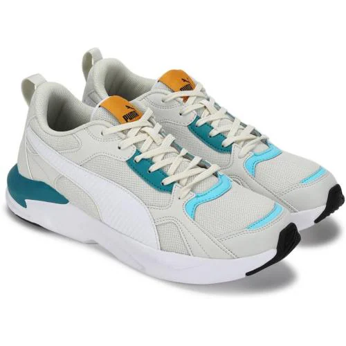 Puma Men's X-Ray Fluido White-Sedate Gray-Green Lagoon Sports Shoe UK 6