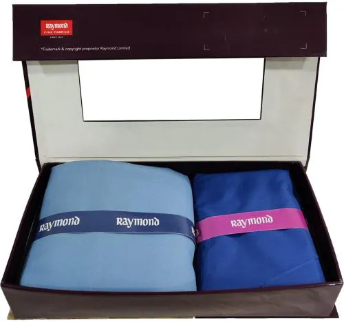 Raymond Men Blue Solid Cotton Shirt And Trouser Fabric