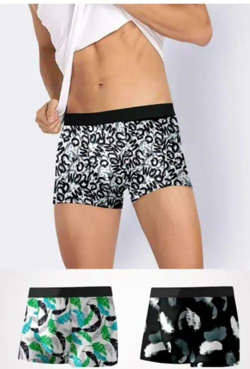 Rainsoul Men's Extra Thin Elastic Underwear Long Comfortable Breathable Comfort Boxer Brief Nylon Material(Pack Of 3, Multicolor)-L