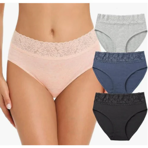 NICSY Womens Underwear Cotton Bikini Panties Lace Soft Hipster Panty Ladies Stretch Full Girls Briefs (Multicolor3) | SIZE - XXL