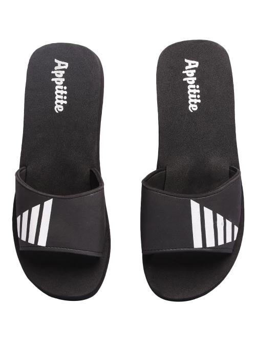 Appitite Black Comfortable EVA Sliders for Men