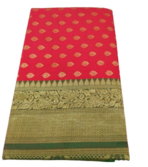 CRAFTONI New Butik Design Kanjivaram Pure Silk Saree for Women With Blouse Price (Red)
