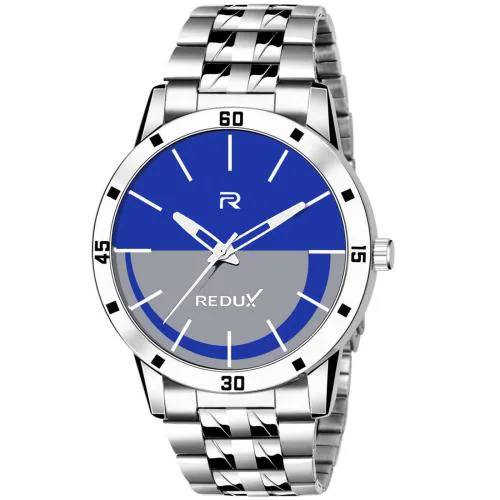 Redux Men's Stainless Steel Analog Watch with Blue & Grey Dial (RWS0042S)