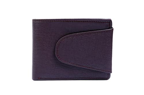 Havy Brown Card Flap, Coin Pocket and Big Lupi Button Men Wallet