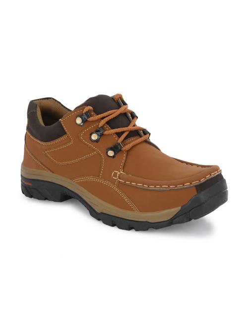 BUCIK Tan Synthetic Lether Lace-Up Casual Shoes for men