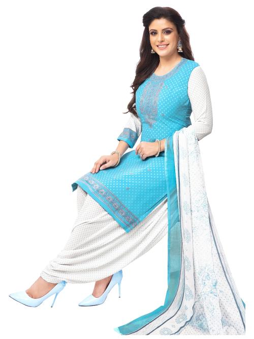 Jevi Prints Women's Unstitched Wrinkle Free Faux Crepe Patiyala Dress Material