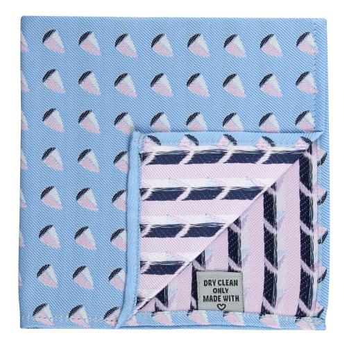 Kavove Cyan Abstract Pocket Square For Men
