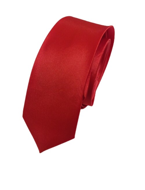 Justin dustin Men's formal Casual Slim Thin Skinny Solid Red Tie