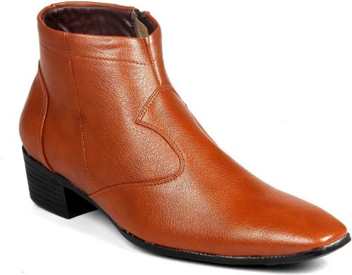 Global Rich Men Zipper Boots (Tan)