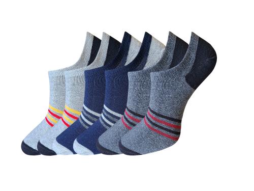 USOXO Men’s Combed Cotton Low Cut No Show Socks With Non-Slip Grips Pack of 6