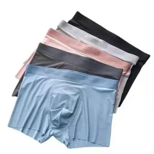3D Men Ice Silk Lycra Underwear - Multicolor (Pack of 5)