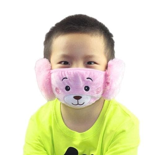 Prionsa Boys Kids Warm Winter Earmuff Face Mask - Pink