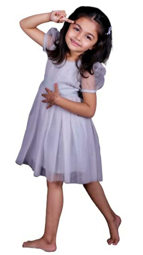 TIOR Girls Grey Dress (7-8 Y)