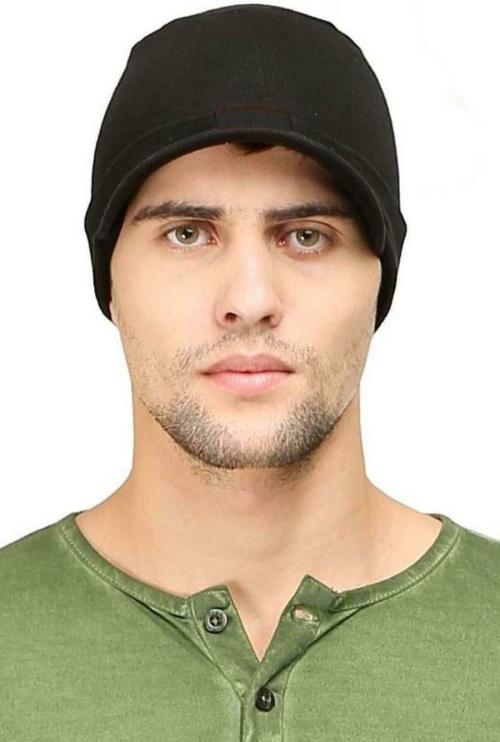 Babji Men Black Skull Cap
