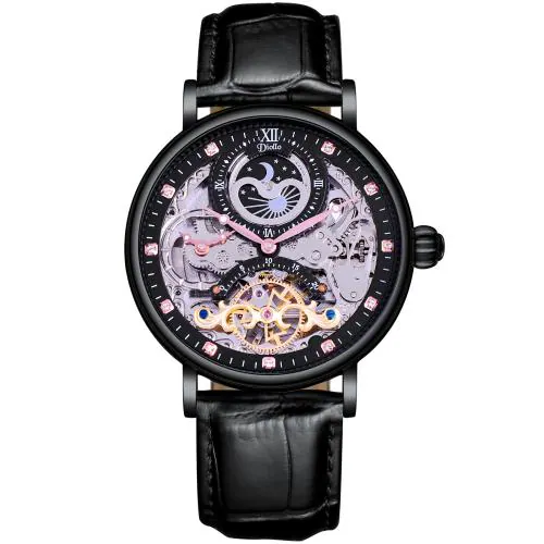 DIOLLO Analog Mechanical Movement Luxury Automatic Men's Watch Black
