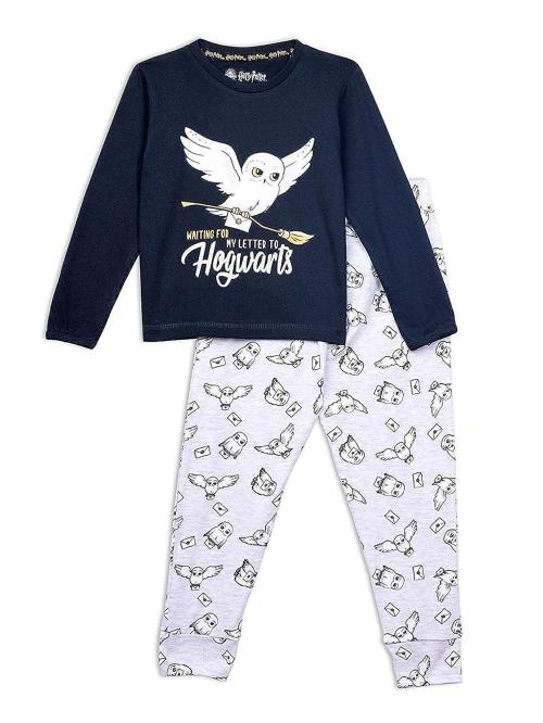 Nap Chief Unisex Kid's Regular Fit Official Harry Potter- Letter to Hogwarts Organic Cotton Pajama Set - (WB-HPN_Navy_11-12 Years)
