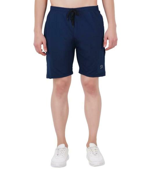 SANRIGHT Men Blue Solid Lycra Shorts