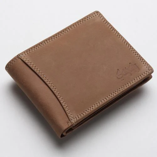 SAQAFY Genuine Leather RFID Blocked Tan Wallet for Men, Coin Pocket Gift Wallet for Boys