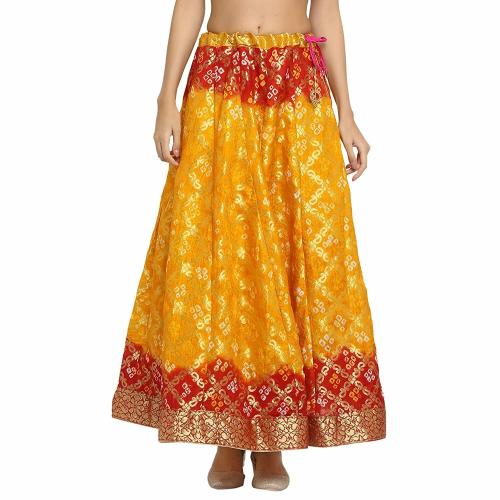 JABAMA Banarasi Bandhej Long Skirt (Blue)