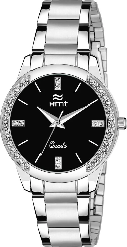 HEMT Analog Black Watch for Women (Hm-Lr021)