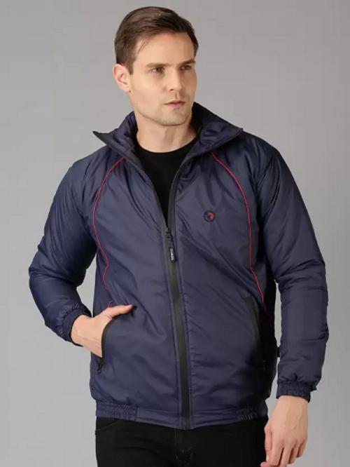 VROJASS Full Sleeve Solid Men Jacket (Navy Blue)