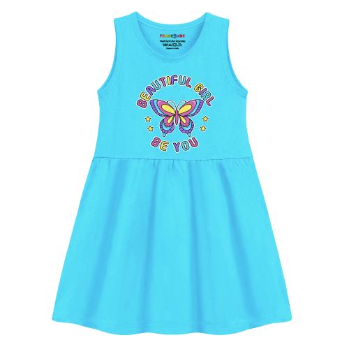 Trampoline Girls Graphic Printed A-Line Cotton Sleeveless Dress Pack of 1