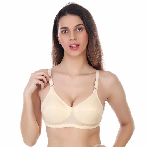 Women's Cotton Full Coverage Wirefree Non-padded Lace Plus Size Bra 40B