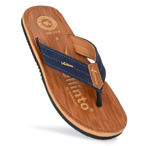 Vellinto Blue with Ealstic Strap Slides For Men