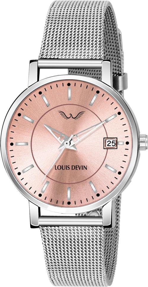 Louis Devin Analog Pink Watch For Women (D-L135-Pnk-Ch)