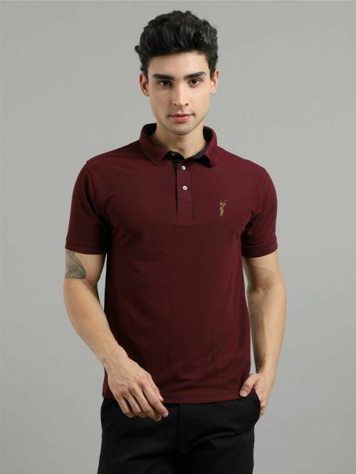 Stellers Men's Regular Fit Polo T-Shirt Wine