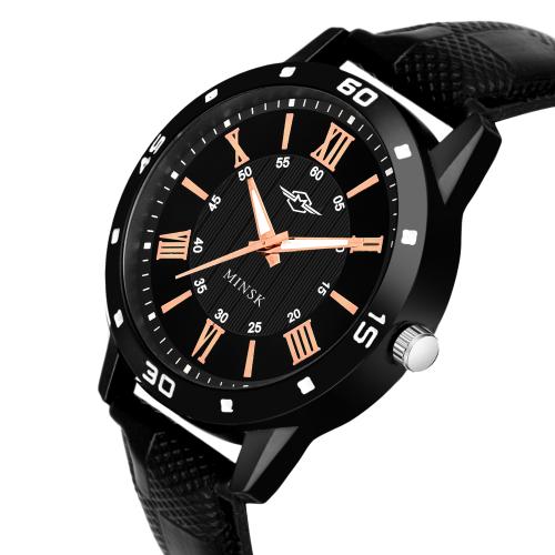 Ziera 614 Black leather Strap Stylish Ziera brand watch for boys Analog Watch - For Men
