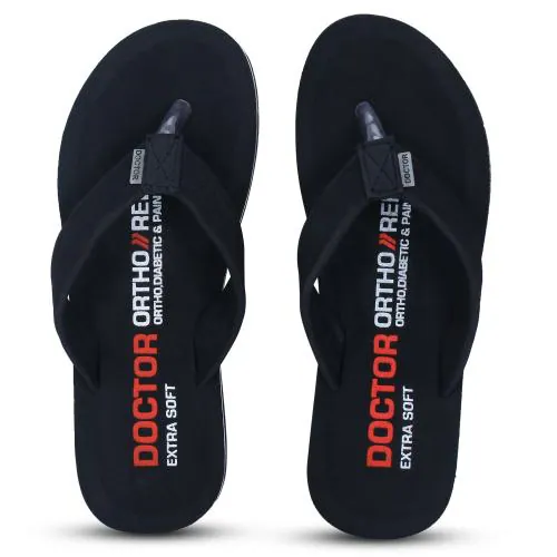 DOCTOR EXTRA SOFT House Slipper for Women's | Pregnancy | Orthopaedic & Diabetic | Bounce Back Technology | Anti-Skid | Memory Foam Cushion | Slippers for Girls & Ladies Daily Use D-15-Black-7 UK