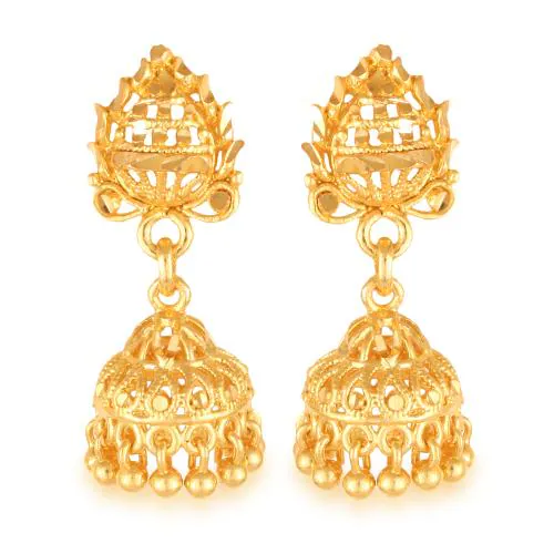 Vighnaharta Glittering Gold Plated Screw back alloy dangler Jhumki Earring for Women and Girls [VFJ1686ERG ]