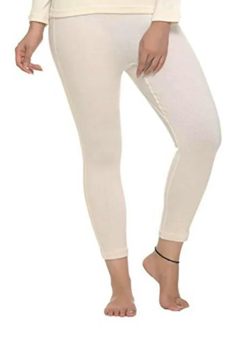 Warmzone Women Off White 100 Percent Pure Wool Bottom Thermal (M)