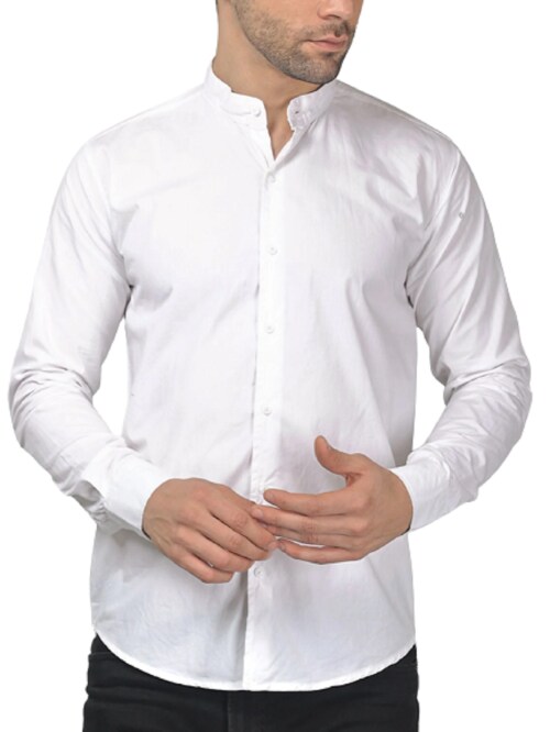 Buy trybuy premiumsolidwhitecottoncasualshirtformen Online at