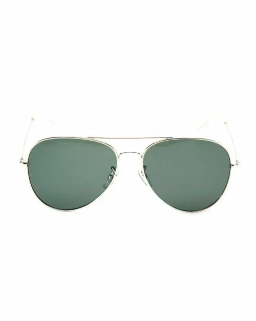 Intellilens Aviator 100% UV Protect HD Vision Sunglasses (Silver & Green)