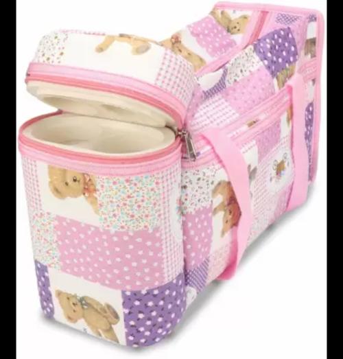 PURSEO Baby Diaper Bag with Sholder Strap 13 Ltr with 4 Pockets Diaper Bag Diaper Bag (Pink)