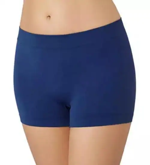 Buy VANILLAFUDGE WOMEN'S COTTON SPANDEX SEAMLESS NO PANTY LINES NO SHOW BOYSHORTS PANTY_NAVYBLUE