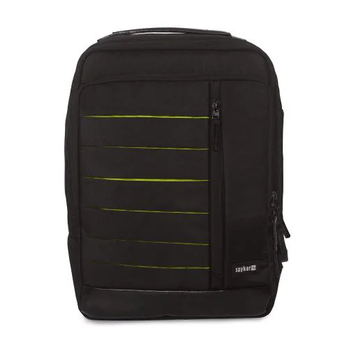 Spykar Black Solid Polyester Laptop Bag