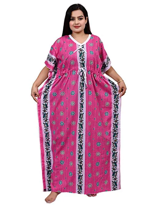 Buy NACNO Women's Pure Cotton Kaftan Nighty/Maxi/Nightgown Online at