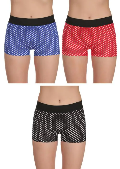 Selfcare Women Multicolor Printed Cotton Blend Pack Of 3 Panties