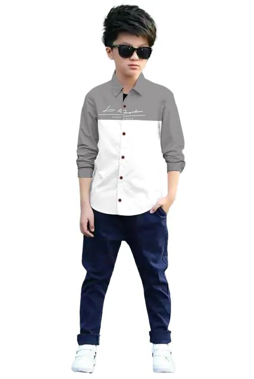 Buy MAMERU Boys Grey Self Design Cotton Blend Full Sleeve Curved Collar  Casual Shirt (Age- 14 - 15 Years) Online at Best Prices in India - JioMart.