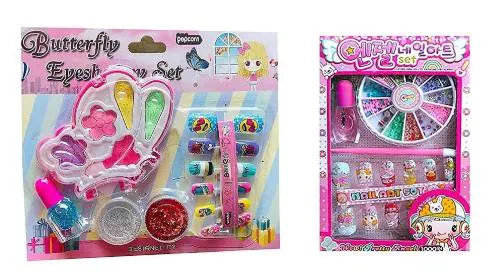 Jellify Combo of 2 Kids Eye Make Up Kit With Kids Nail Art Kit Kids Play Washable Makeup Set