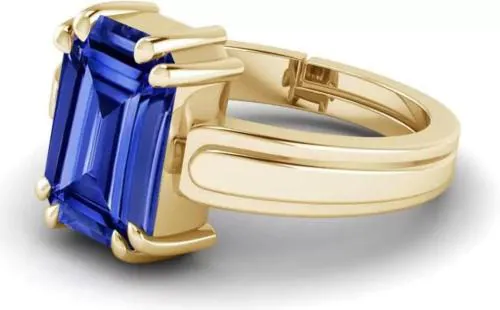 Chopra Gems & Jewellery Brass Original Blue Sapphire Stone Ring (Men and Women) - Free size (Ring_Rc20)
