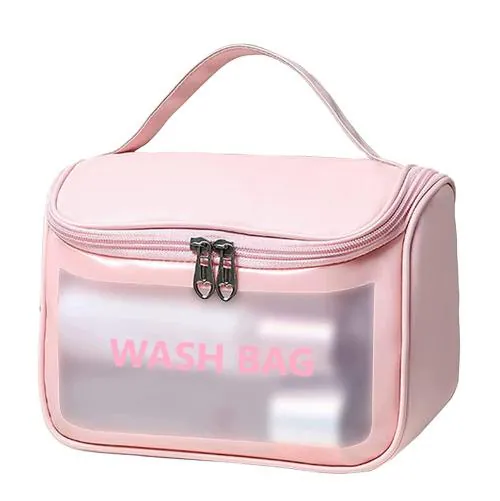 SHALVI Multi-functional Makeup Bag for Women | Travel Organizer for Bath Accessories & Grooming Kit (Pink)